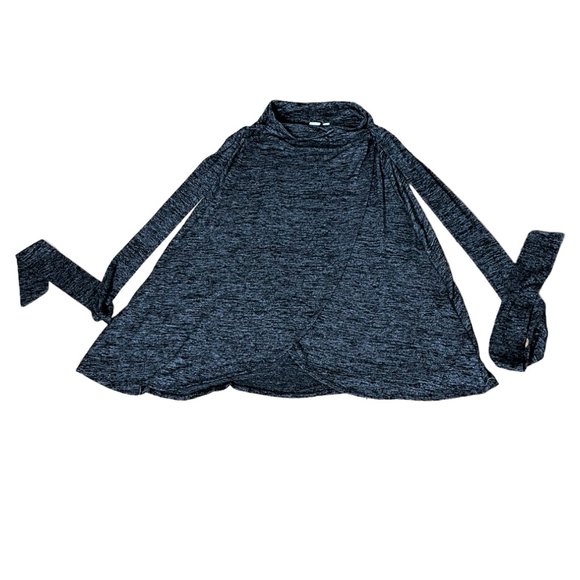 GAP Soft Charcoal Gray Cape Wrap w/Sash Neck Closure, Size S - Picture 3 of 10